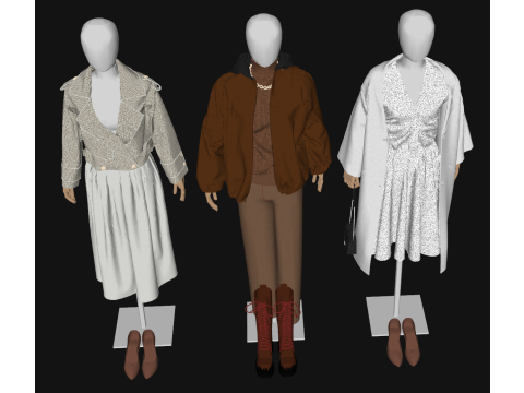 Wysokiej jakości manekin SU dla mody damskiej Model 3D