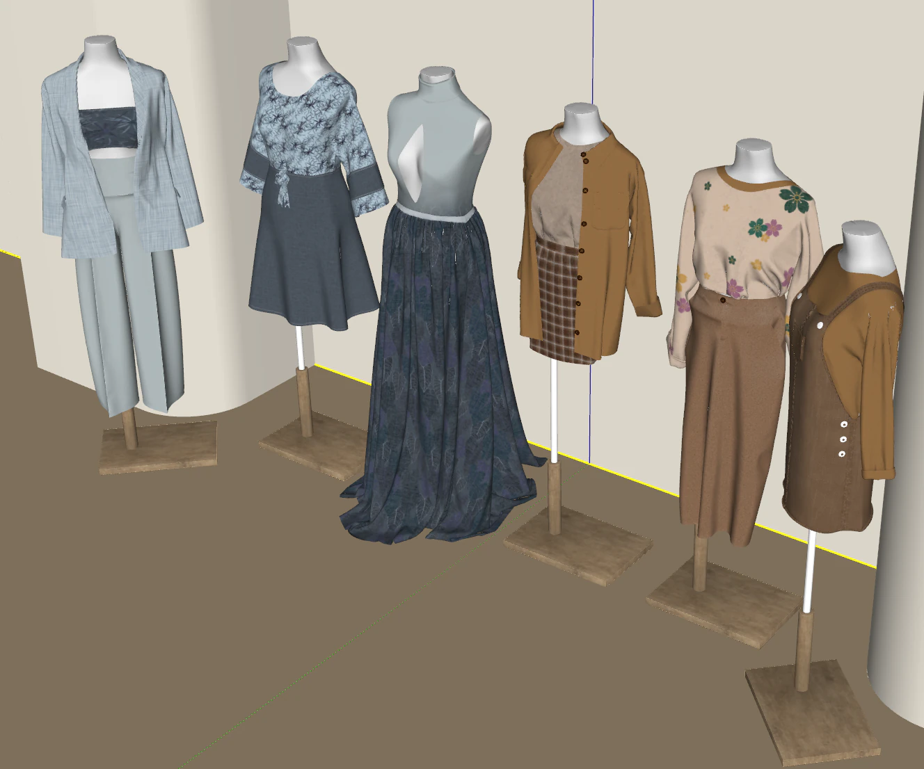 SU Model for Premium Womens Fashion Display 3D Model .c4d .max .obj .3ds .fbx .stl .blend