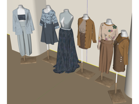 SU-Modell für Premium-Damenmode-Präsentation 3D Modell