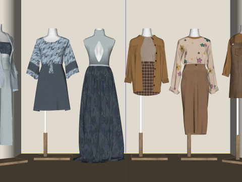 Modelo SU para exhibición de moda femenina premium Modelo 3D