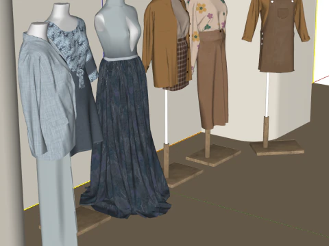 SU Model for Premium Womens Fashion Display 3D Model