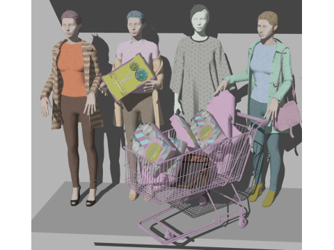 Макет інтер'єру магазину жіночого одягу 3D Модель