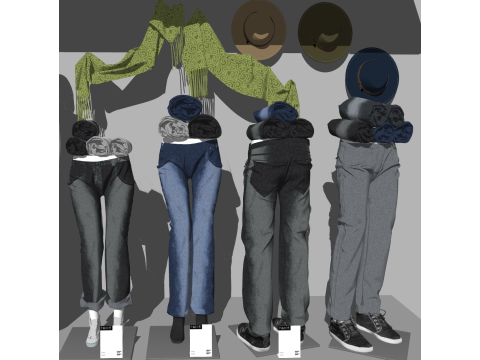 Макет інтер'єру магазину жіночого одягу 3D Модель