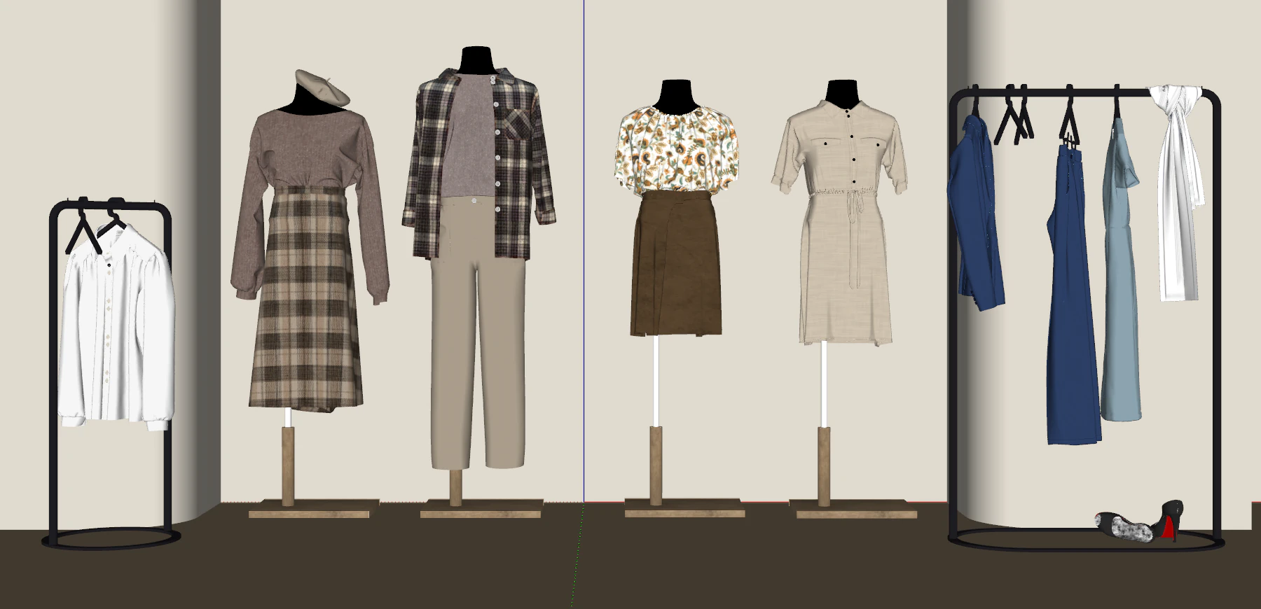 Commercial Grade SU Mannequin for Womens Fashion Display 3D Model .c4d .max .obj .3ds .fbx .stl .blend 