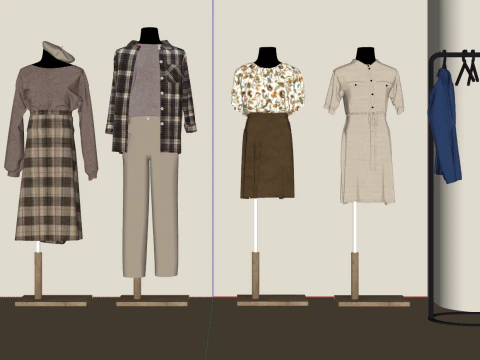 用于女性时装展示的商业级 SU 模特 3D 模型