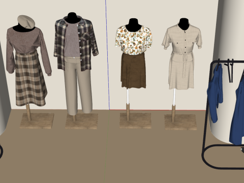 用于女性时装展示的商业级 SU 模特 3D 模型