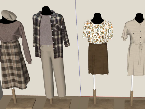 Commercial Grade SU Mannequin for Womens Fashion Display 3D Model