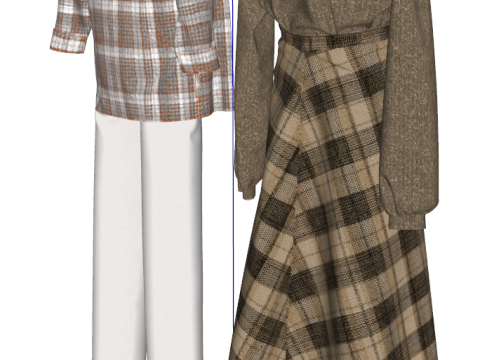 Сучасний магазин одягу базовий набір моделей дисплея 3D Модель