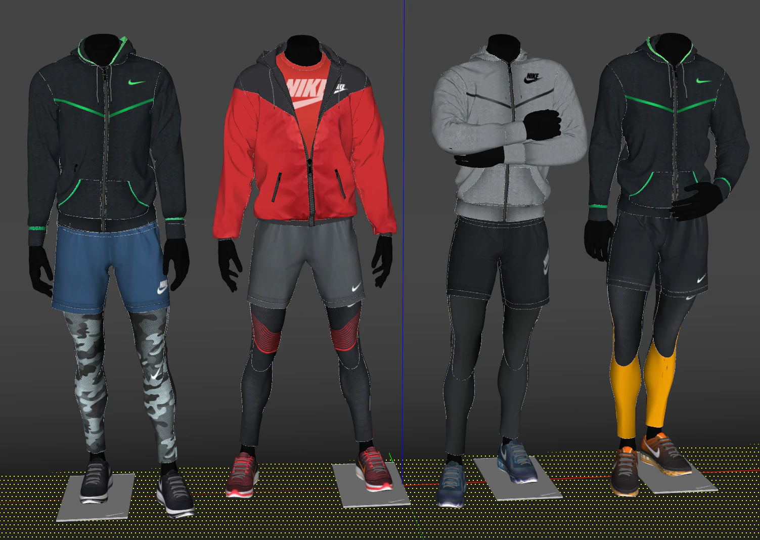 Brand sportswear store window display model 3D Model .c4d .max .obj .3ds .fbx .stl .blend 
