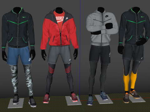 Marka spor giyim mağazası vitrin modeli 3D Model