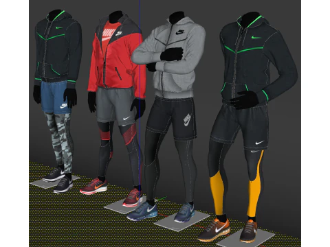 Brand sportswear store window display model 3D Model