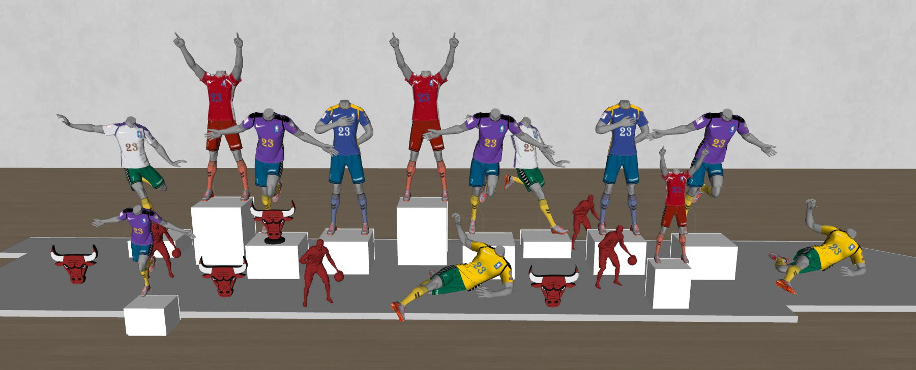 Sports clothing store display space model 3D Model .c4d .max .obj .3ds .fbx .stl .blend 