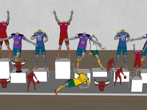 Modèle d'espace d'affichage de magasin de vêtements de sport Modèle 3D