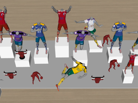 Sports clothing store display space model 3D Model