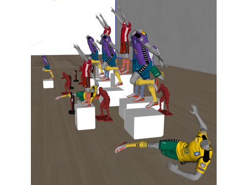 Sports clothing store display space model 3D Model