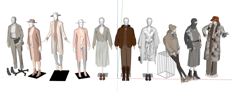 Female Mannequin Model Collection in Dynamic Poses 3D Model .c4d .max .obj .3ds .fbx .stl .blend