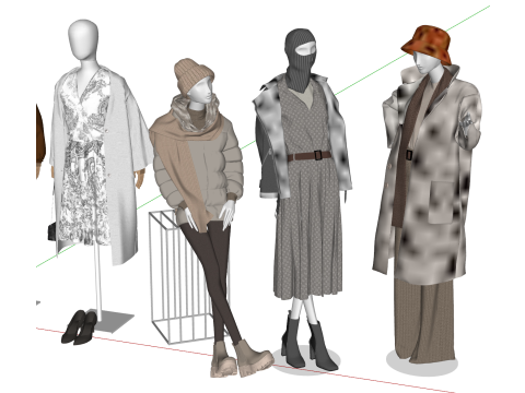 Female Mannequin Model Collection in Dynamic Poses 3D Model