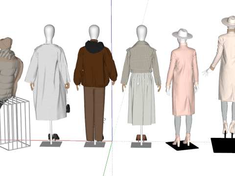 Female Mannequin Model Collection in Dynamic Poses 3D Model