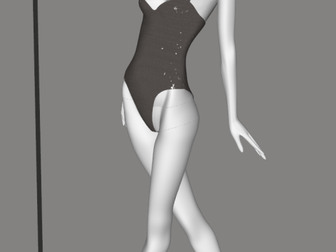 Modern Clothing Store Basic Display Model Set 3D Model