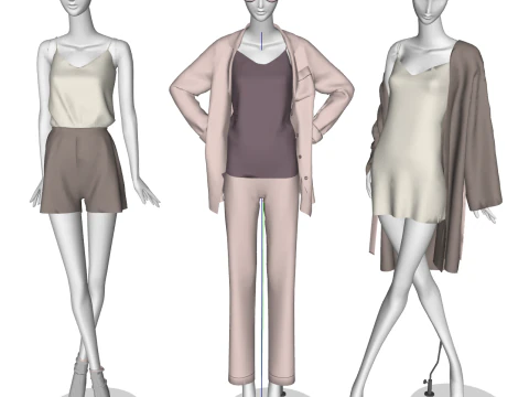 Forniture per negozi di abbigliamento - Manichino femminile da esposizione Modello 3D