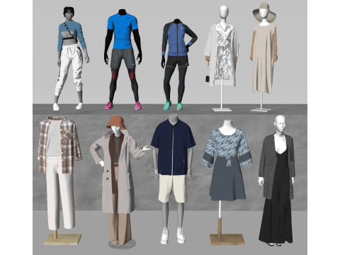 Giyim Mağazaları için Temel Aksesuar Teşhir Modelleri 3D Model