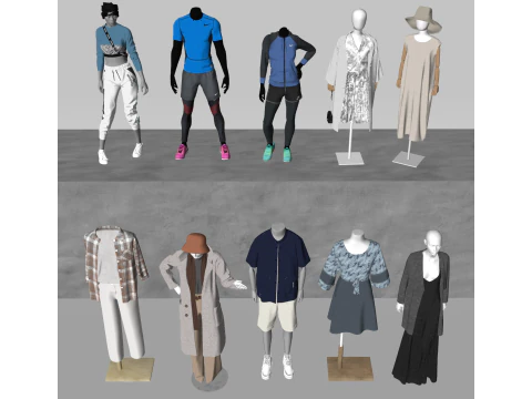 Essential Props Display Models for Clothing Stores 3D Model