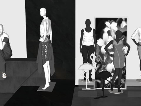 ファッションブランド旗艦店シーンモデル 3Dモデル