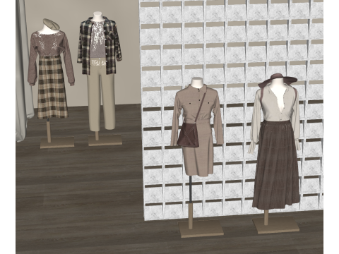 Verhoog onmiddellijk uw stijl vrouwelijke mannequin voor mode-display 3D Model