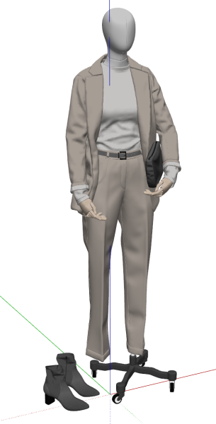 Pakaian wanita menampilkan model SU Model 3D .c4d .max .obj .3ds .fbx .stl .blend