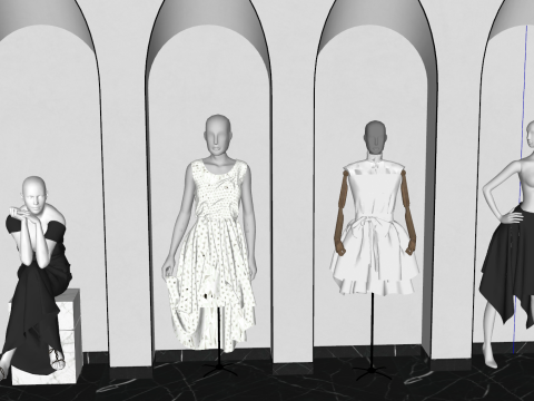 La estrella del estilo de tu tienda Maniquí femenino versátil Modelo 3D