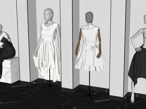 La star du style de votre magasin Mannequin d'exposition féminin polyvalent Modèle 3D