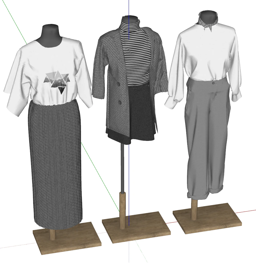 Fashion Model SU Model 3D Model .c4d .max .obj .3ds .fbx .stl .blend 