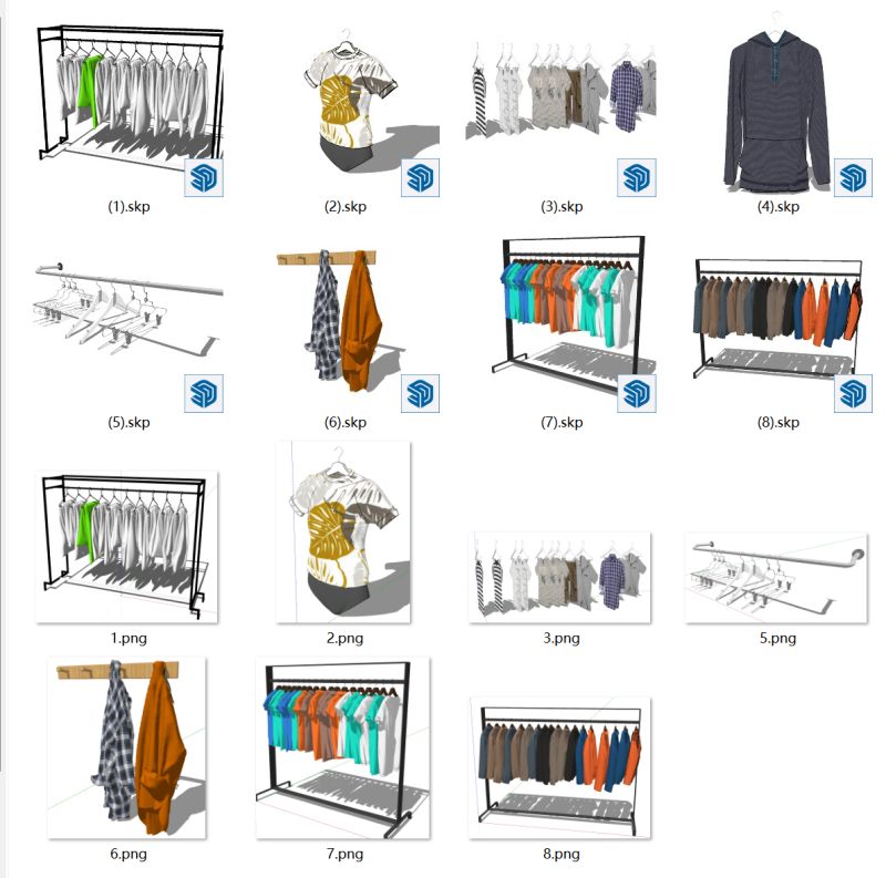 Magasin de vêtements, présentoir de vêtements, cintres pour vêtements Modèle 3D .c4d .max .obj .3ds .fbx .stl .blend