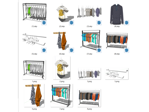 Negozio di abbigliamento espositori per vestiti Modello 3D