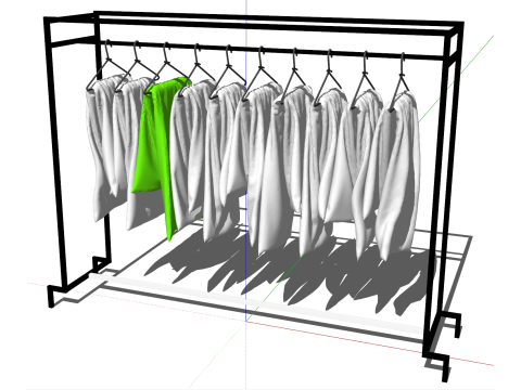 Magasin de vêtements, présentoir de vêtements, cintres pour vêtements Modèle 3D