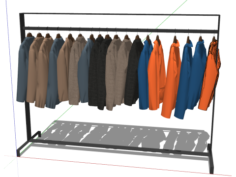 Magasin de vêtements, présentoir de vêtements, cintres pour vêtements Modèle 3D