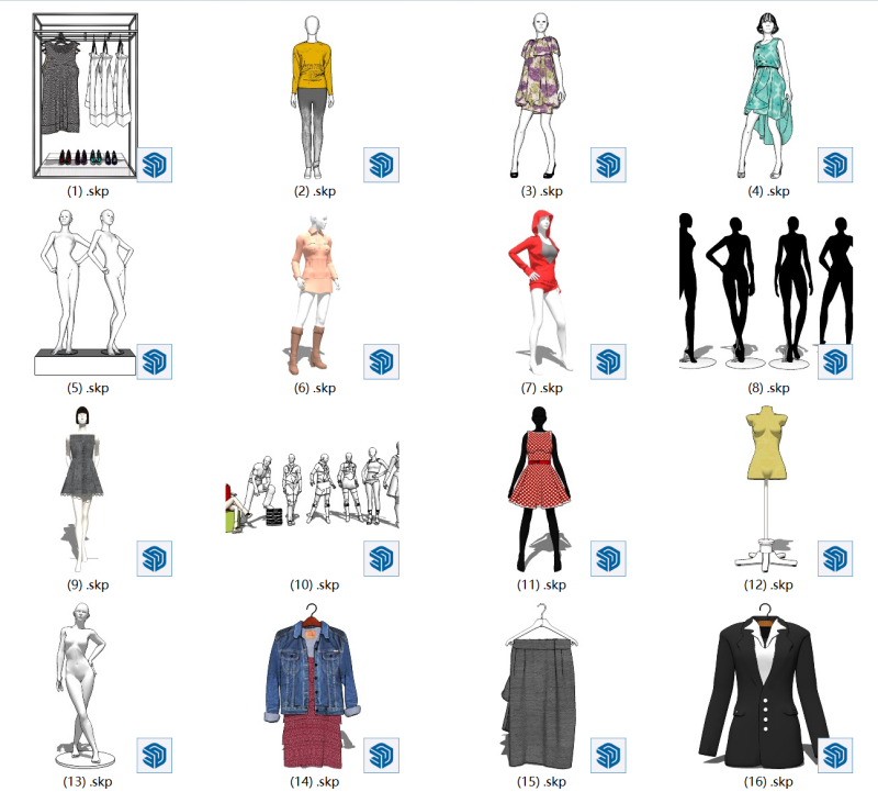 ドレスフォーム - レディースファッションブティック向け 3Dモデル .c4d .max .obj .3ds .fbx .stl .blend