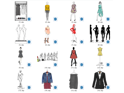 ड्रेस फॉर्म - महिलाओं के फैशन बुटीक के लिए 3D मॉडल