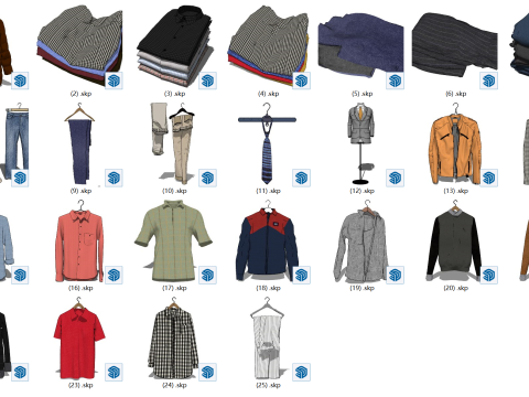 紳士服 SketchUp モデル コレクション 3Dモデル