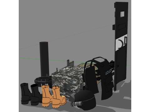 Ticari Alan Düzeni Özel Ayakkabı Alanı SketchUp Komple Çözüm Model Paketi 3D Model