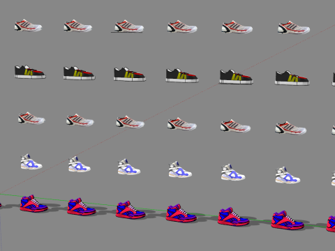 Ticari Alan Düzeni Özel Ayakkabı Alanı SketchUp Komple Çözüm Model Paketi 3D Model