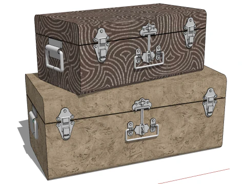 SU model of womens bags and clothes storage boxes 3D Model