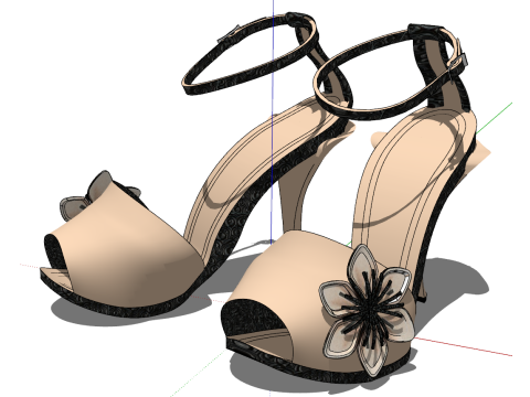 Schoenendisplay SketchUp Modelcollectie - Sneakers Vrijetijdsschoenen Sandalen Laarzen Pantoffels 3D Model