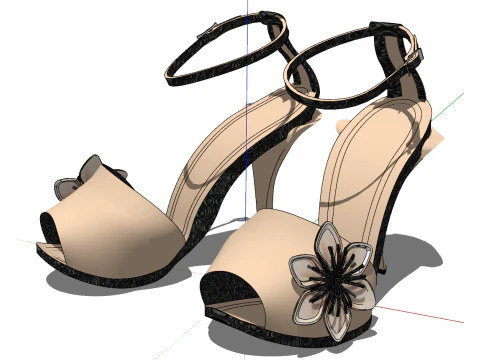 Shoe Display SketchUp Model Collection - Sneakers Casual Shoes Sandals Boots Slippers 3D Model