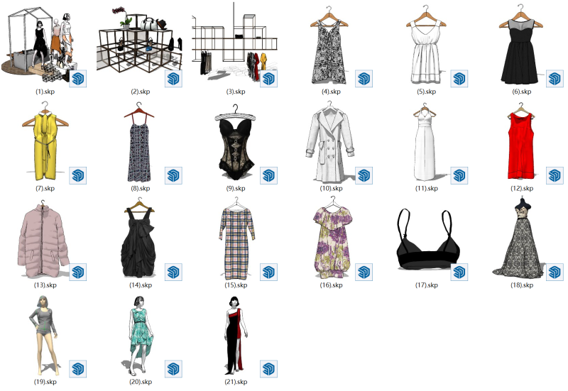 Componentes de acessórios para lojas de moda Modelo SU Modelo 3D .c4d .max .obj .3ds .fbx .stl .blend