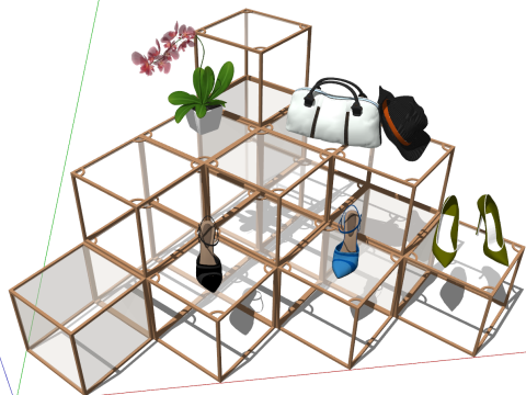 Componentes de acessórios para lojas de moda Modelo SU Modelo 3D