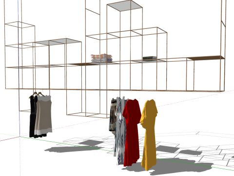 Componentes de acessórios para lojas de moda Modelo SU Modelo 3D