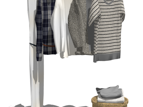 SU-modelset decoratieve componenten voor kledingwinkels 3D Model