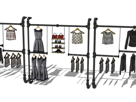 SU model set of decorative components for clothing stores 3D Model