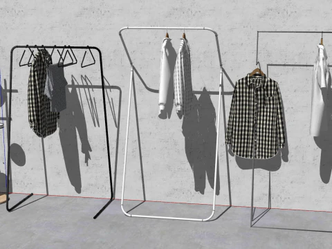 SU model set of decorative components for clothing stores 3D Model